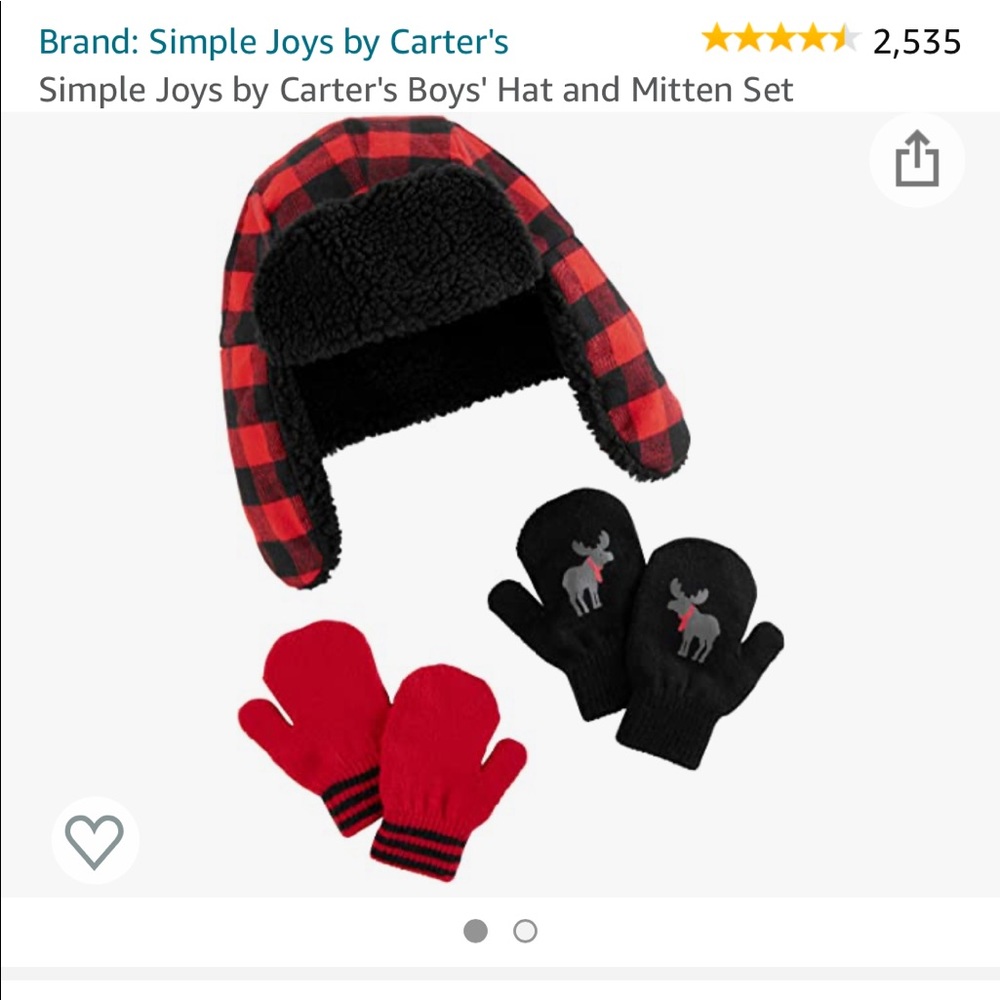 Boy’s hat and mitten set